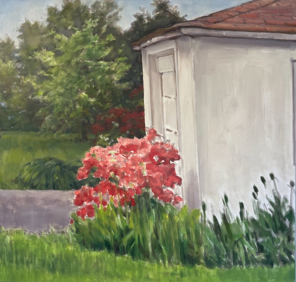 Daisy Craddock - Azalea by a Garage Door